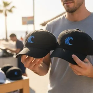 Flexfit Cap Black Blue Wave - Curved